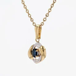 Pendentif ors jaune et blanc saphir