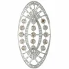 Pendentif Ovale Or Platine Diamants