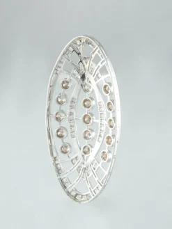 Pendentif Ovale Or Platine Diamants