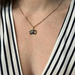 Pendentif panthère noire Or jaune Emeraude