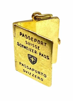 Pendentif passeport or jaune