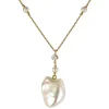 Pendentif Perle baroque, perles et diamant