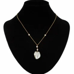 Pendentif Perle baroque, perles et diamant