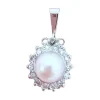 Pendentif perle de culture diamants or blanc
