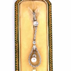 Pendentif perle et diamant antique