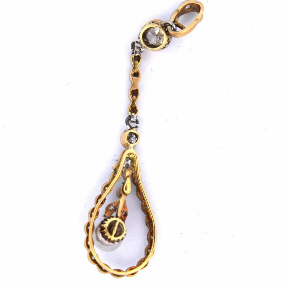 Pendentif perle et diamant antique