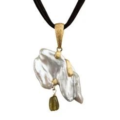 Pendentif perle et tourmaline