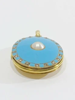 Pendentif Photo Or Et émail