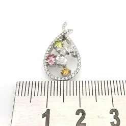Pendentif pierres précieuses & diamants