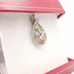 Pendentif pierres précieuses & diamants