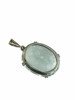 Pendentif platine aigue-marine