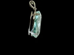 Pendentif platine aigue-marine