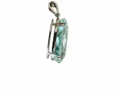 Pendentif platine aigue-marine