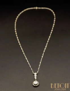 Pendentif platine diamants 1920