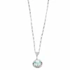 Pendentif platine et aigue-marine