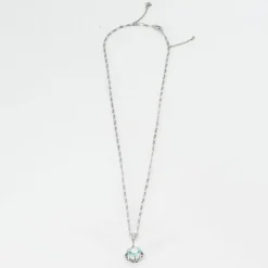 Pendentif platine et aigue-marine