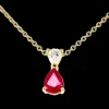 Pendentif Poire en Or Jaune avec Rubis et Diamant Scintillants