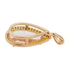 Pendentif Poire Or rose Morganite, Diamant