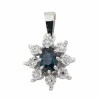 Pendentif Pompadour Or blanc Saphir