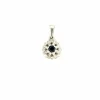 Pendentif Pompadour Or Blanc Diamants & Topaze