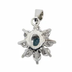 Pendentif Pompadour Or blanc Saphir