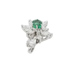 Pendentif Pompadour Or blanc Emeraude
