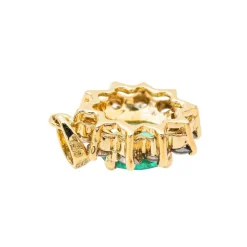 Pendentif Pompadour Or jaune Emeraude