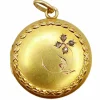 Pendentif porte photo Art Nouveau or jaune, diamants (circa 1910)