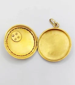 Pendentif porte photo Art Nouveau or jaune, diamants (circa 1910)