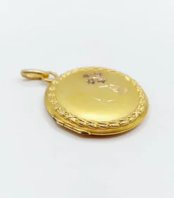 Pendentif porte photo Art Nouveau or jaune, diamants (circa 1910)