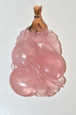Pendentif Quartz Rose & Or jaune