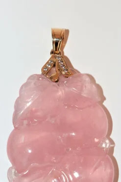 Pendentif Quartz Rose & Or jaune