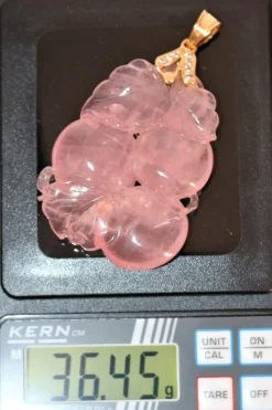 Pendentif Quartz Rose & Or jaune