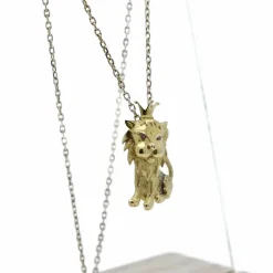 Pendentif Roi Lion Or jaune Rubis