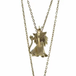 Pendentif Roi Lion Or jaune Rubis