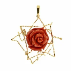 Pendentif rose corail