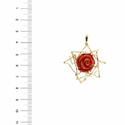 Pendentif rose corail