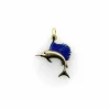 Pendentif rétro en forme d'espadon émaillé en or jaune