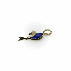 Pendentif rétro en forme d'espadon émaillé en or jaune