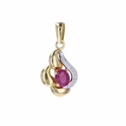 Pendentif rubis ors jaune et blanc rubis