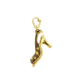 Pendentif sandale à talon Or jaune Email