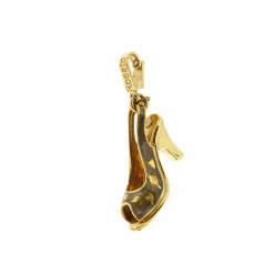 Pendentif sandale à talon Or jaune Email