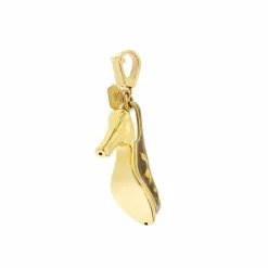Pendentif sandale à talon Or jaune Email