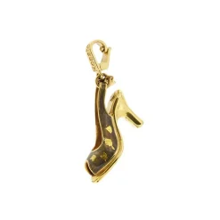 Pendentif sandale à talon Or jaune Email