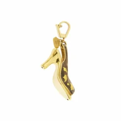 Pendentif sandale à talon Or jaune Email