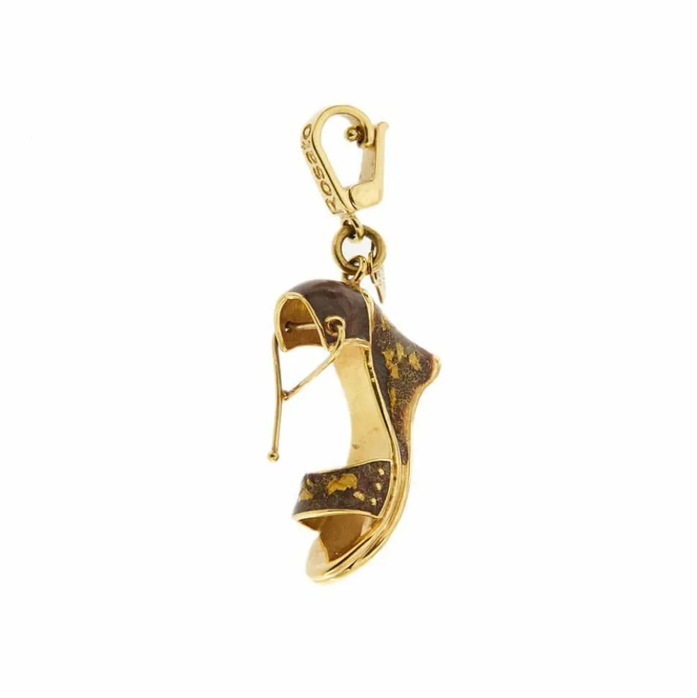 Pendentif sandale Or jaune Email