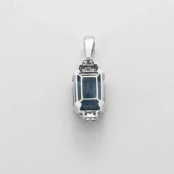 Pendentif Saphir Ceylan non chauffé Diamants