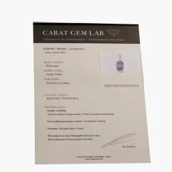 Pendentif Saphir Ceylan non chauffé Diamants