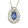 Pendentif saphir diamants goutte et sa chaine