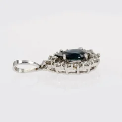 Pendentif saphir diamants goutte